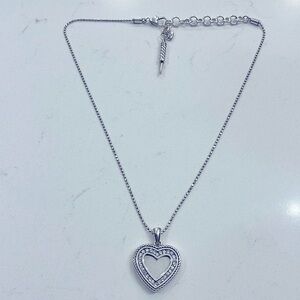 Brighton MOMENTO HEART Silver Crystal Picture Pendant Necklace